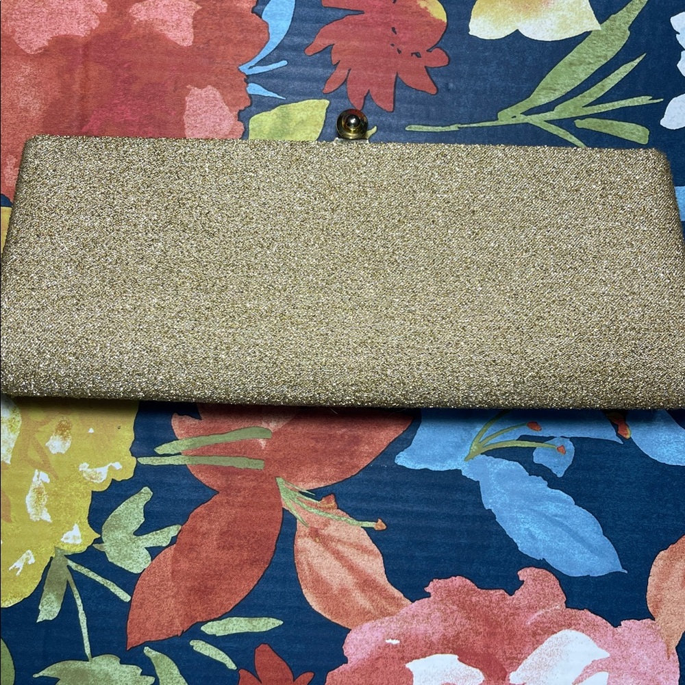 Vintage Gold Glitter Clutch